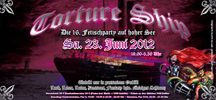 Mistress Amrita performance flyer: Torture Ship