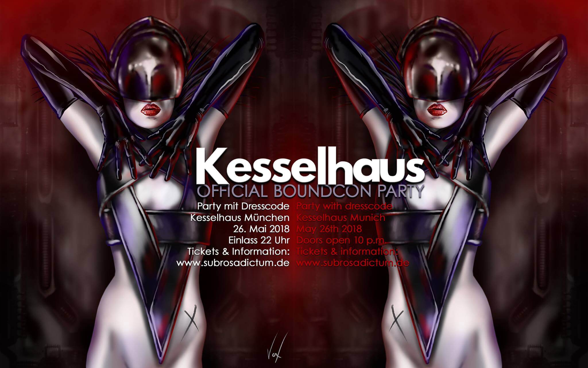 Mistress Amrita Rope Bondage Shows with Dutch Dame
 at nullSubrosadictum Kesselhaus Official Boundcon Party in Munich, Germany on 26 May 2018