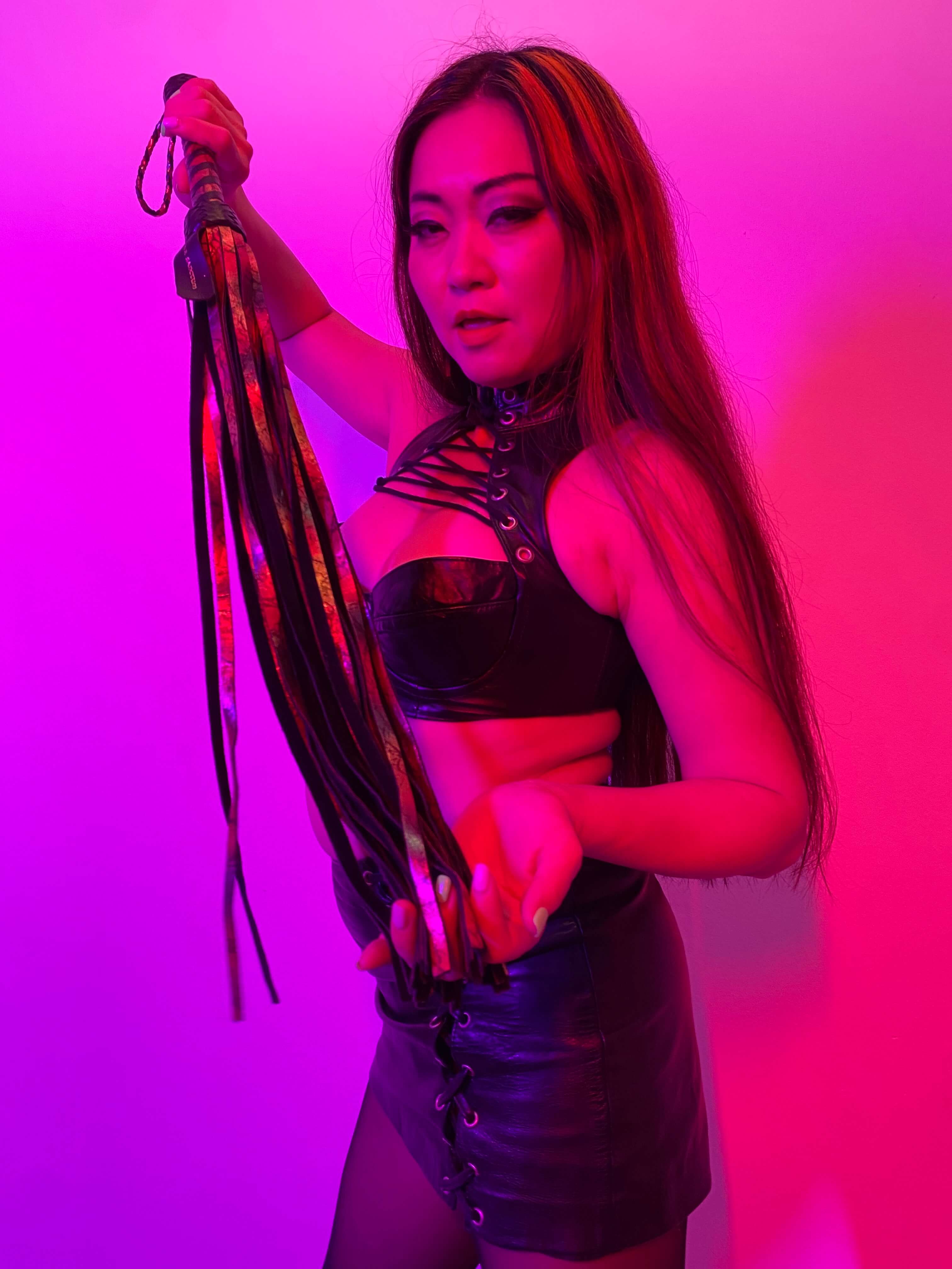 whipping and leather domination with mistress amrita